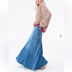 Free People Blue Jean Maxi Skirt size 27